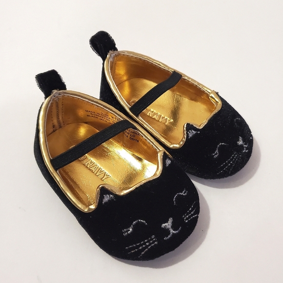 Black Cat 🐈⬛️ Kitten Velvet Mary Jane Shoes - Size 0-3 Months - Picture 3 of 6